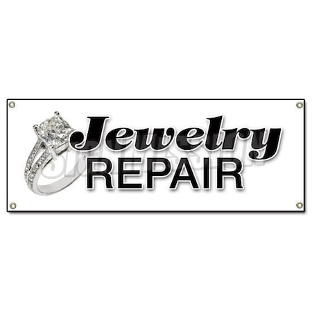Signmission JEWELRY REPAIR BANNER SIGN watch batteries gold diamonds battery appraisals B-Jewelry Repair